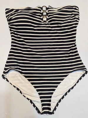 Traje de baño Michael Michael Kors para mujer 181938 una pieza a rayas bandeau talla 12 Foto 1 de 4