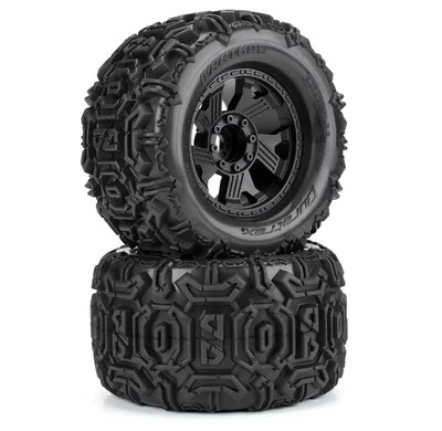 Duratrax DTX564510 Warthog 3.8"" All Terrain Tires Mounted on Ripper Black 8x32 - Image 1 of 4