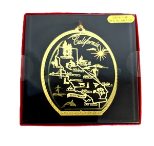 California State Landmarks Brass Ornament Redwoods Napa Lake Tahoe Hollywood - Picture 1 of 9