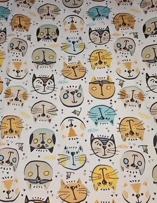100% Cotton Keyboard Cats Faces Teresa Magnuson Clothworks Fabric FQ Fat Quarter - Image 1 of 2