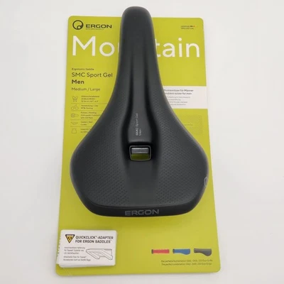 Ergon SMC Sport Gel Saddle Black MTB seat Mens Medium/Large OPEN PACKAGE - Image 1 of 3