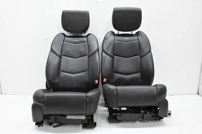 ⭐15-20 Cadillac Escalade ESV Asiento Delantero Cuero Con Pantallas Conjunto Par Negro Fabricante Original Foto 1 de 4