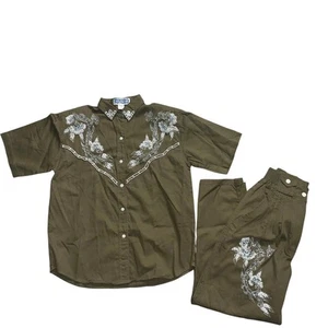 Kokomo Vintage Western Embroidered Beaded Shirt & Pants Set Size Small - Picture 1 of 10
