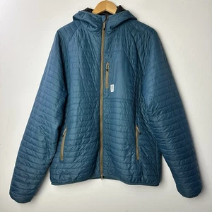 Topo Designs Global Puffer Hoodie Jacket Full Zip Pond Blue Primaloft Packable L - Picture 1 of 16