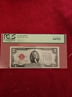 One 1928D $2 Legal Tender Note PCGS 64 PPQ Very Choice New - Image 1 of 4