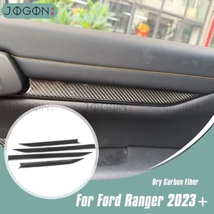 Real Carbon Fiber Interior Door Panel Trim For Ford Ranger 2023 2024 2025 Pickup - Picture 1 of 15