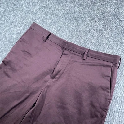 Banana Republic Mason Athletic Tapered Fit Pants Mens 38x32 Burgundy #AB422 - Image 1 of 4