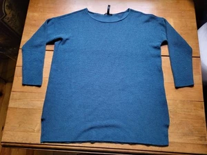 Eileen Fisher Medium Blue/green/teal Top Sweater Extra Fine Merino Wool - Picture 1 of 11