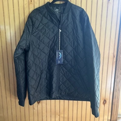 Vantage Blank 4 Embr Bomber Jacket Mens Medium Black Quilted Puffer Lightweight - Image 1 of 4