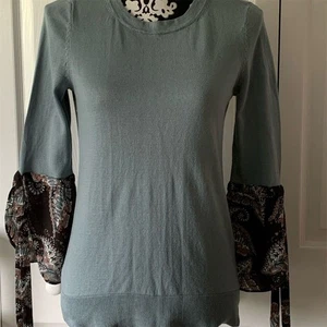 LOFT Damen Pullover Pulli blau Paisley Glockenärmel Größe S Petite - Bild 1 von 12