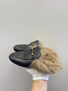 Gucci Princetown Jordaan Loafers Fur Lined Slide Mule Horse Bit 35 EU 5 US GM33 - Picture 1 of 8