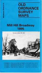 Old Ordnance Survey Maps Mill Hill Broadway 1895, Foldout Sheet Map, Barnet - Picture 1 of 1