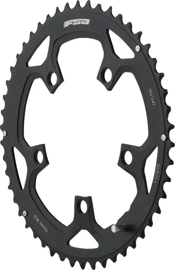 FSA Pro Road N-10 50t X 110mm Alloy Bicycle Chainring Black Use With 34t