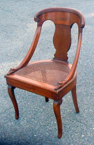 Antique SWAN CHAIR REGENCY Empire Biedermeier Side Vanity Cover