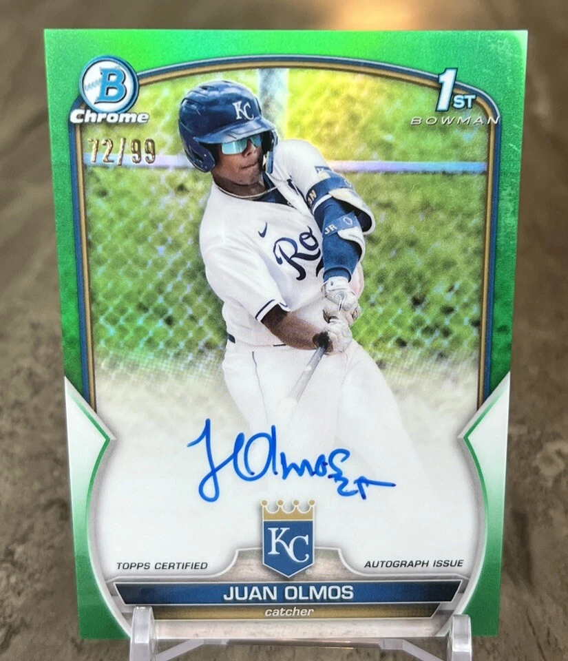 JUAN OLMOS 2023 Bowman Chrome 1st Green Refractor Auto /99 Card #CPA-JOS - Image 1 of 2
