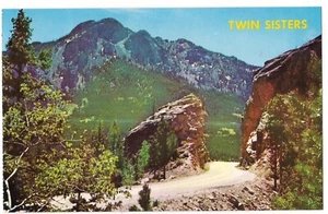 TWIN SISTERS PEAKS Mts & BALDPATE INN St Vrain Estes Park Colorado CO Postcard - Picture 1 of 2