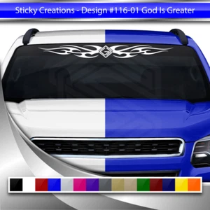 116-01 GOD IS GREATER Decal Sticker Windshield Window Banner Christian Faith Car - Picture 1 of 5