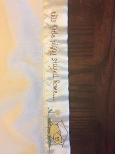 Baby Aspen Blanket THIS LITTLE PIGGY WENT TO MARKET Satin Edge Lovey Crib - Picture 1 of 5