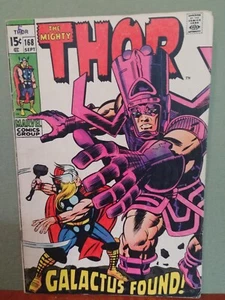 The Mighty Thor #168, Marvel Comics 1969 Origin of Galactus Jack Kirby 5.0 - Picture 1 of 6