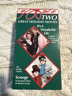 Scrooge & It's A Wonderful Life.  VHS.  1991. Tested - Image 1 of 4