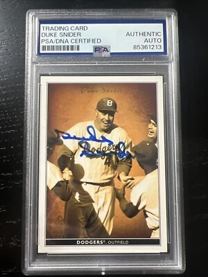 2002 SP Game Used Duke Snider Auto Autograph Signed Card HOF PSA - Image 1 of 2