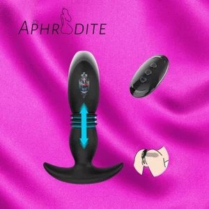 Telescopic Vibrator Anal Butt Plug Prostate Massage Thrusting Vibrating Sex Toys - Picture 1 of 11