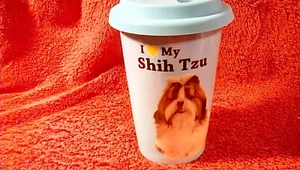 Reise Kaffeetasse "I Love my Shih Tzu" schonend gebraucht - Bild 1 von 4