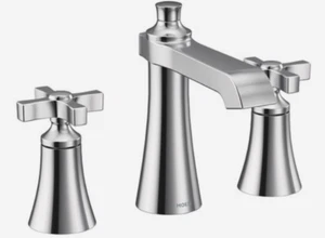 Moen TS6985 Flara Two-Handle 8" Widespread Cross Handle Bathroom Faucet Chrome - Picture 1 of 1