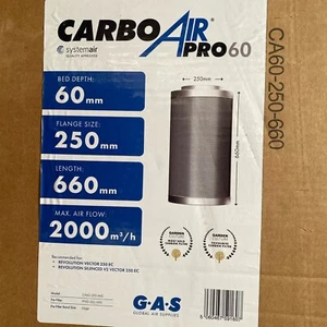 - CarboAir pro60 Carbon Filter. 60mm length 660mm max. air flow m3/h - Picture 1 of 2