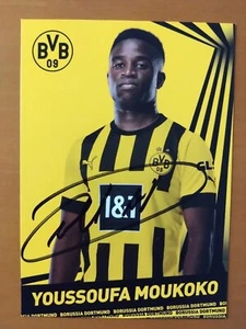 Youssoufa Moukoko, Orig.-Autogr.,AK 2022/23,Borussia Dortmund,#18,neu👍⚽ - Bild 1 von 2