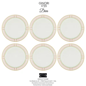 Richard Ginori - Diva Rosa - Set 6 Piatti Piani cm 27 - Rivenditore - Foto 1 di 9
