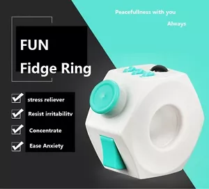 Fidget Cube Fidget Ring Anxiety Stress Relief Therapy Focus Gift For Adult Kids - Picture 1 of 16