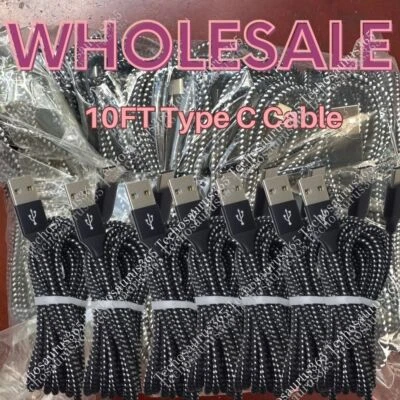 Lot USB C Type C Fast Charger Cable Adapter Cord 10FT For Android Samsung S8 S9 - Image 1 of 4