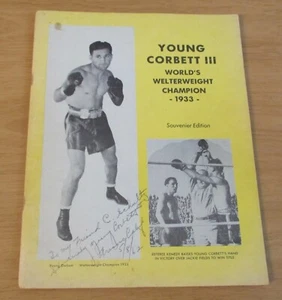 Vintage 1962 Souvenir "YOUNG CORBETT III" Boxprogramm ~ SIGNIERT Mahoney/Sheik Rangel - Bild 1 von 17
