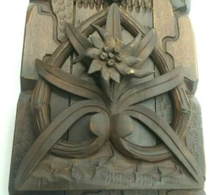Antik komplizierter Relief handgeschnitzt Schwarzwald erweiterbarer Buchhalter 21 Zoll - Bild 1 von 12
