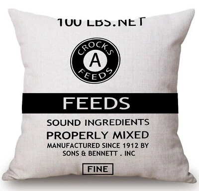 Kissenhülle Kissenbezug Canvas-Stoff Motiv Getreidesack Futtersack - Bild 1 von 4