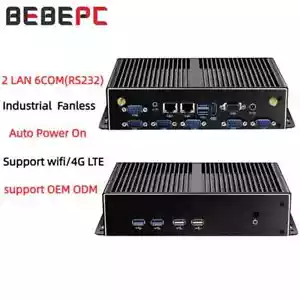 Mini Industrial PC Fanless Dual LAN 6*COM 4G LTE Core i5 4005 5200 2955U Linux - Picture 1 of 21