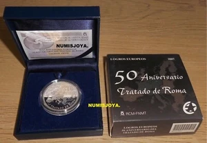 10 EUROS DE PLATA año 2007 LOGROS EUROPEOS. 50 Aniversario del Tratado de Roma. - Picture 1 of 3