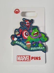 Disney Collector Pin Heroic Holiday Marvel Christmas Hulk Cptn America Spiderman - Picture 1 of 3