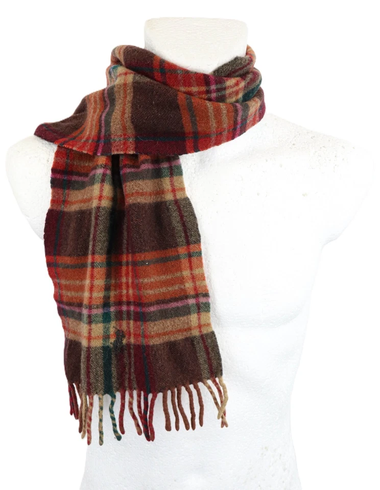 Ralph Lauren Polo Écharpe Homme Taille Unique à Carreaux Multicolore Rectangle - Photo 1/4