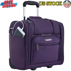 Equipaje de mano USB de 15" con puerto de carga púrpura - Imagen 1 de 7