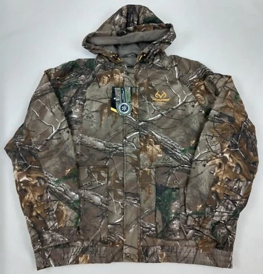 Realtree Mens Hunting Camo Bomber Jacket Camouflage Zip Snap Pockets (2 Szs) NEW - Image 1 of 4