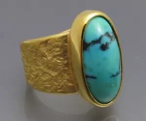 REIF-DESIGN - ANTIK STYLE TÜRKIS RING - HANDARBEIT - AUS EIGENER GOLDSCHMIEDE - Bild 1 von 14