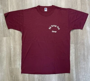 Vintage 90s Russell Athletic Old Portage Park Chicago Maroon T Shirt SZ. Large - Picture 1 of 8