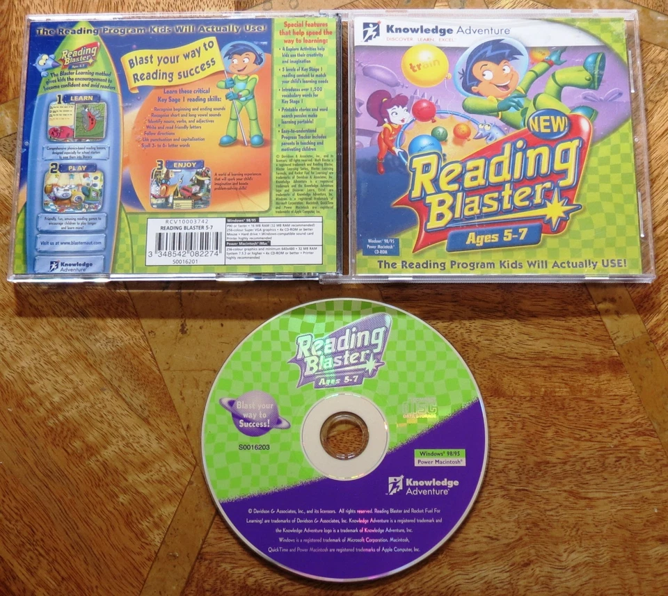 Reading Blaster Ages 5-7 Knowledge Adventure (PC CD-ROM) - Very Good Condition - Image 1 of 1