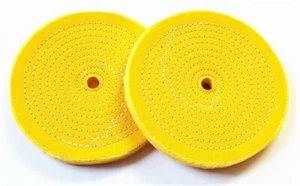 2 PTC 6" SEWN BUFFING WHEEL PAD STIFF FIRM 1/2" ARBOR BENCH GRINDER POLISH #4156 - Picture 1 of 2