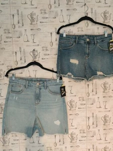 Art Class Girl's Size XXL (18) High Rise Distressed Jean Shorts (Lot of 2) New - Picture 1 of 7