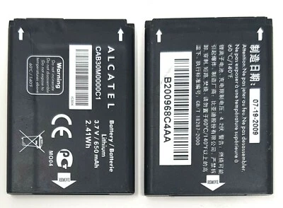 Battery CAB30M0000C1 650mAh For Alcatel OT-255 OT-600A OT-383A OT-206 OEM Phone - Image 1 of 4