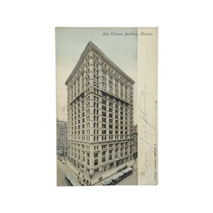 Postal indivisa P01A Tribune Building Chicago con sello Franklin 1903 #300 1 ¢ - Imagen 1 de 2