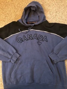 Sudadera con Capucha Canadá Grande Azul Negro Etiqueta Giovanni con Cordón y Bolsillo - Imagen 1 de 7